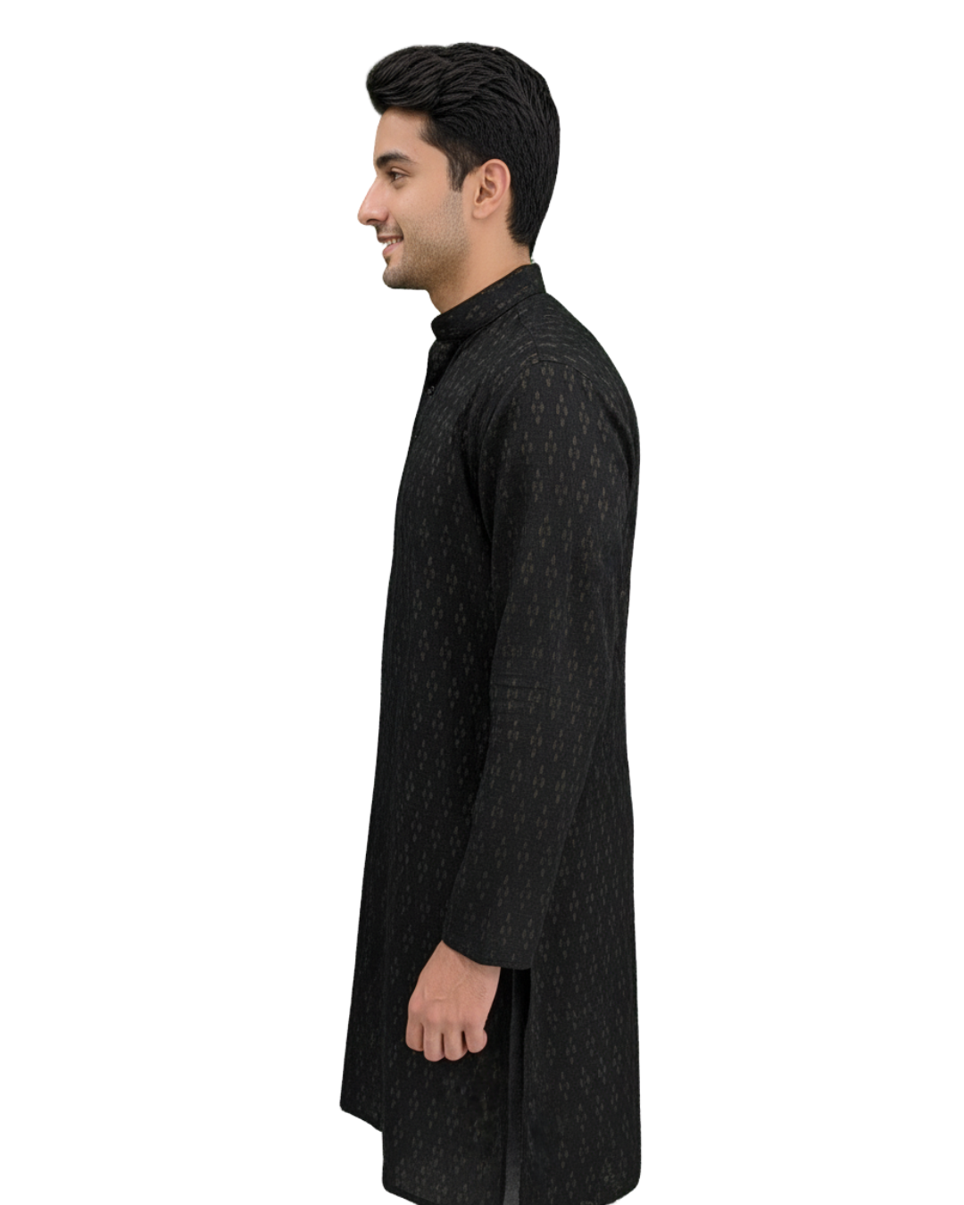 Sambalpuri Crown Black Ikat Handloom Cotton Kurta