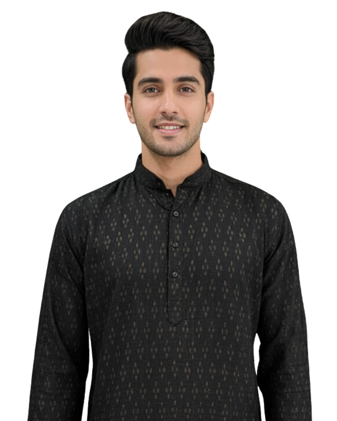 Sambalpuri Crown Black Ikat Handloom Cotton Kurta