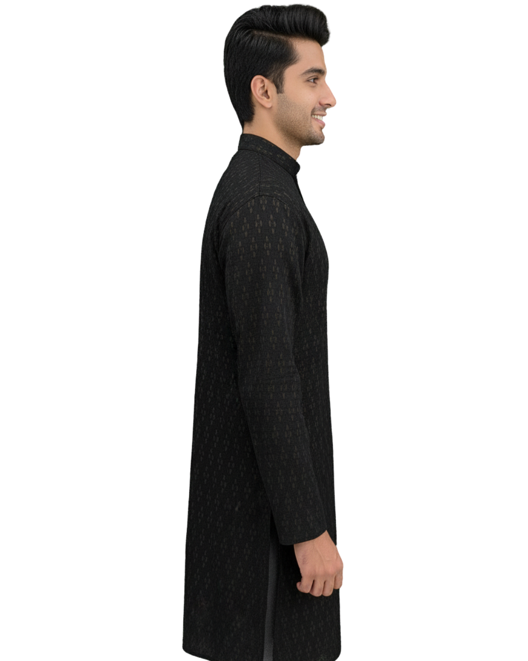 Sambalpuri Crown Black Ikat Handloom Cotton Kurta